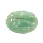 14K Yellow Gold Green Jadeite Brooch Handmade Carved Fish 