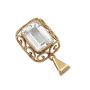 14K Yellow Gold 7.85ct Emerald-Cut Aquamarine Pendant 