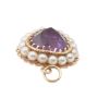 14K Yellow Gold Heart Pendant Amethyst & Cultured Pearl 4.48g