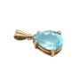 18K Yellow Gold Pendant Pear-Shaped Blue Topaz 5.43ct Light Color 
