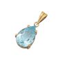 18K Yellow Gold Pendant Pear-Shaped Blue Topaz 5.43ct Light Color 
