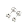 14K White Gold 0.25ct Round Brilliant Cut Diamond Stud Earrings Threaded Backs 