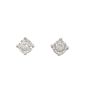14K White Gold 0.25ct Round Brilliant Cut Diamond Stud Earrings Threaded Backs 