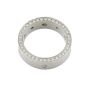 18K White Gold Diamond Band Ring – 0.90 CTW Bezel & Pavé Set Diamonds, Size 4.25