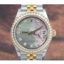Rolex Datejust 31 278383RBR 18K/SS Black MOP Diamond Bezel Jubilee Ladies Watch