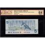 1986 Canada $5 BC-56aA-i Crow Bouey ENX2704030 BBPN BCS  CHOICE UNC-64