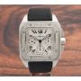 Cartier Santos 100 XL Chronograph White Roman Steel W20090X8 2740 Mens Watch