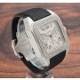Cartier Santos 100 XL Chronograph White Roman Steel W20090X8 2740 Mens Watch