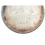 1947 Pointed-7 Canada silver $1 dollar nice EF/AU Toned