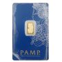 2.5g PAMP Suisse .9999 Fine Gold Bar Lady Fortuna Veriscan Assay Card