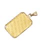 Johnson Matthey 1 Gram Gold Bar Pendant 9999 Fine in 14K Yellow Gold Bezel 1.35g Total
