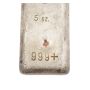 Johnson Matthey 5 oz 999+ Fine Silver Vintage Poured Bar JM Loaf Old Style Ingot