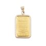 Johnson Matthey 1 Gram Gold Bar Pendant 9999 Fine in 14K Yellow Gold Bezel 1.35g Total
