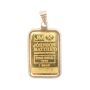 Johnson Matthey 1 Gram Gold Bar Pendant 9999 Fine in 14K Yellow Gold Bezel 1.35g Total