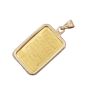 Johnson Matthey 1 Gram Gold Bar Pendant 9999 Fine in 14K Yellow Gold Bezel 1.35g Total