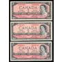 12 x Canada 1954 $2 banknotes mixed signatures and prefix VF to VF+