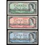 1954 Canada $1 $2 $5 $10 $20  banknote set 5-notes VF+ to EF+