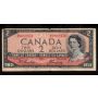 1954 Canada $2 devils face banknote Beattie Coyne E/B0882456 VG/F