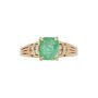 14K Yellow Gold 1.40 Carat Emerald ring with 0.16 Carat Diamonds Size 7