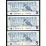 25x 1986 Canada $5 consecutive notes Bonin Thiessen GPP8868725-49 CH UNC