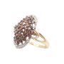 0.65cts fancy orange/brown + 0.10cts Diamonds 14K yg ring Size-7