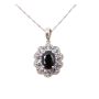 1.91ct Sapphires and 40x Diamonds 14K wg Pendant 18in chain with appraisal $3200.