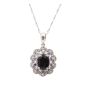 1.91ct Sapphires and 40x Diamonds 14K wg Pendant 18in chain with appraisal $3200.