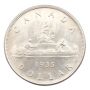 1935 Canada SWL short waterlines silver dollar AU