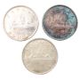 3x Canadas First three silver dollars 1935 1936 and 1937  3-coins
