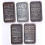 5x 1 oz JM Silver Bar Johnson Matthey 999 Fine Silver