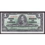 1937 Canada $1 banknote cutting error Coyne Towers L/N1626126 AU/UNC EPQ