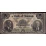 1923 Bank of Montreal $5 banknote 1508017 56-02 G/VG