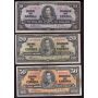 1937 Canada banknote set $1 $2 $5 $10 $20 $50  6-notes circulated