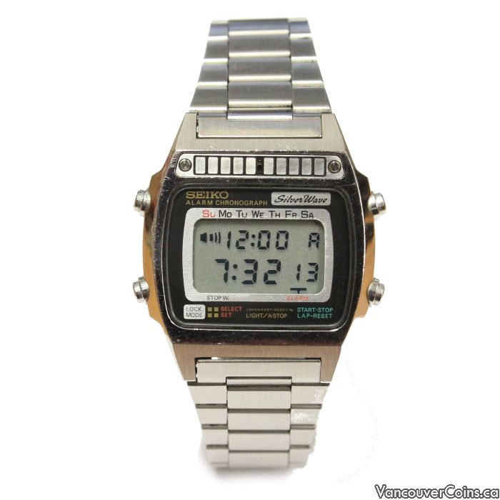 SEIKO SILVER WAVE A257 5020 Digital Alarm Chronograph Professional Dealers of Coins Bank Notes and Bullion