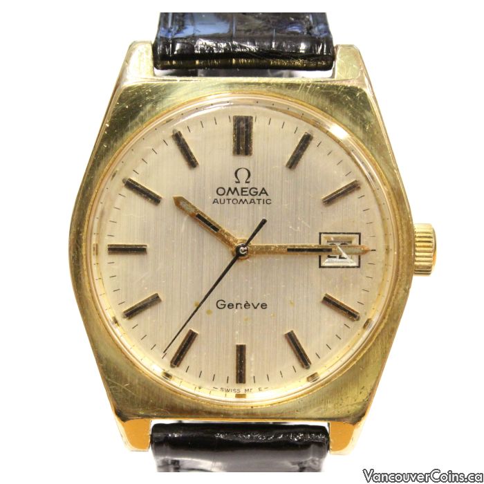 Omega Geneve Date Automatic Gold Plated Watch