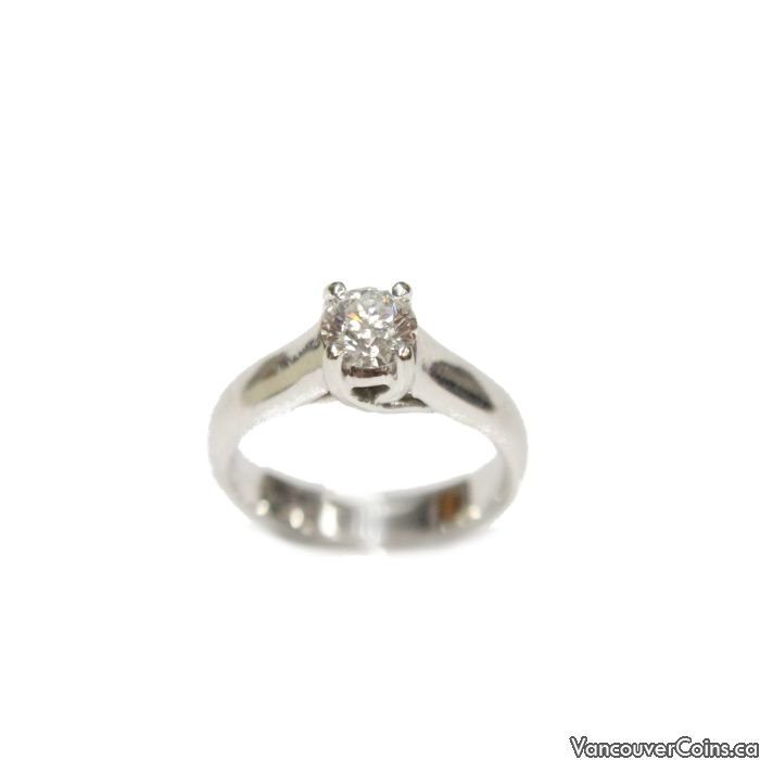 Hearts Arrows Diamond ring 0.47ct F VS2 Ideal cut 19K White gold