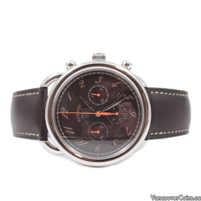 HERMES ARCEAU Chronograph AR4.910 Stainless Auto Mens Watch