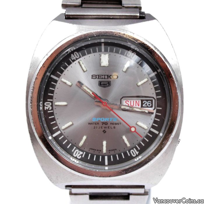 Vintage SEIKO 5 Sports 6119 6023 Automatic Mens Vintage Watch Professional Dealers of Coins Bank Notes and Bullion