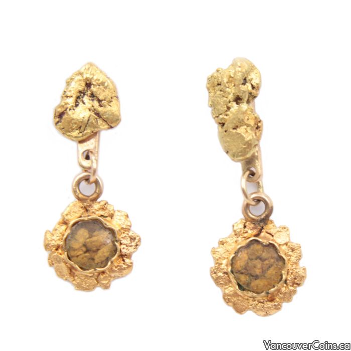 Gold nugget earrings 14k top