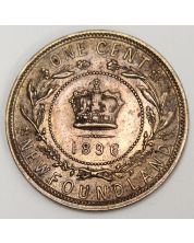 1896 Newfoundland large cent AU55
