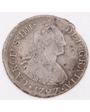 1797 Peru 2 Reales silver coin Lima IJ KM#95 circulated 