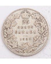 1909 Canada 25 cents VG