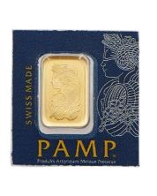 1 Gram PAMP Lady Fortuna Gold Bar - .9999 Pure - Sealed in Assay