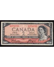 1954 Canada $2 devils face note Beattie Coyne E/B 2750755 FINE