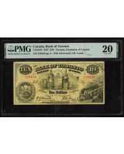 1937 Bank of Toronto $10 banknote Henwood L 229438 PMG VF20