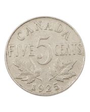 1925 Canada 5 cents VG 