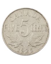 1925 Canada 5 cents VG/F