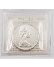 1965 Canada silver dollar $1 Type-V ICCS MS63