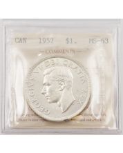 1952 NWL Canada silver $1 dollar ICCS MS63