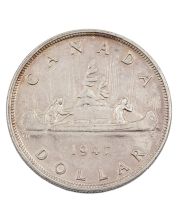 1947 Blunt-7 Canada $1 silver dollar Nice EF+